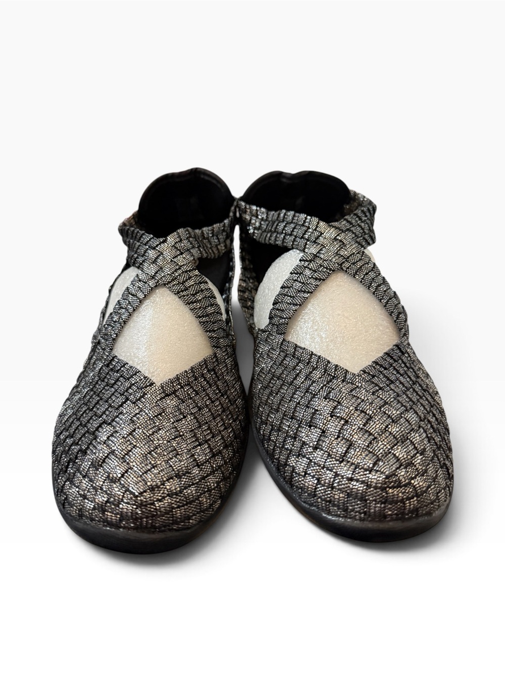 Bernie Mev Leeron Black Shimmer Woven Shoes EU 41 US 10 NIB